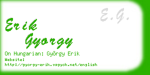 erik gyorgy business card