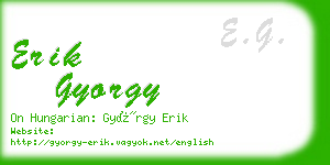 erik gyorgy business card